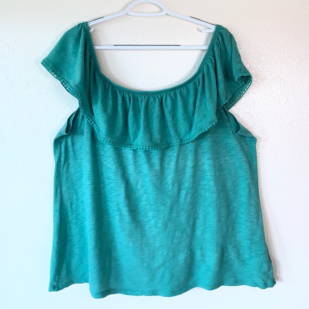 Old Navy Ruffled Off the Shoulder Swing Top